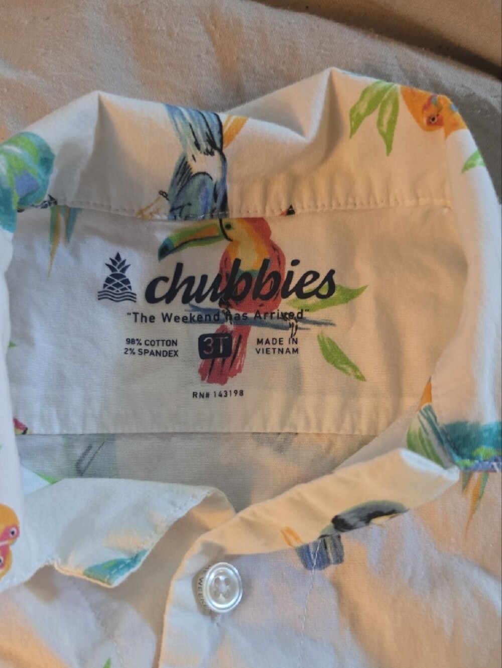 chubbies White Tropical Parrot Short-Sleeve Button-Down - Picture 2 of 3